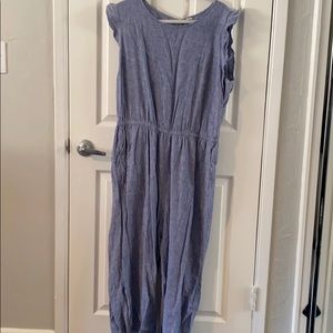 Old Navy Denim Chambray Flutter Wide leg jumpsuit